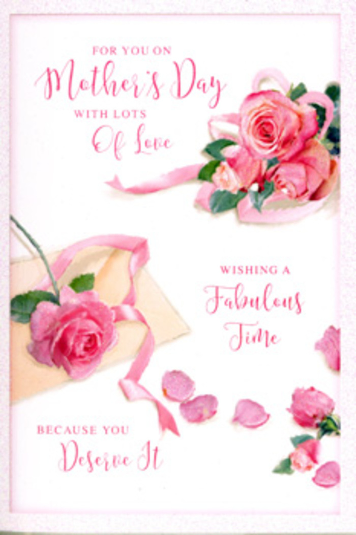 A romantic, rose-filled Mother's Day card is shown in close detail, its artwork echoing the kind of thoughtful arrangement you might see in a Primrose Hill flower studio. The background is a soft, almost luminous white, providing a serene canvas for lush pink roses that seem to float gently across the surface. The roses vary in tone from whisper-light blush to a deeper, more saturated rose pink, suggesting different stages of bloom, as if freshly cut from a garden near Regent's Canal. Some are fully open, revealing layered hearts of tightly curled petals, while others are still slightly cupped, giving the design a sense of natural movement and life. A delicate ribbon in a pale pastel shade loops through the main cluster of roses, its twists and folds rendered with subtle shadows that make it appear like real satin laid gently against the card. Around the central bouquet, individual petals and smaller rose heads are scattered like confetti, adding a celebratory feeling that suits Mother's Day perfectly. Light appears to fall evenly across the card, with a soft glow that enhances the pink tones and creates a tender, dreamy atmosphere rather than sharp contrast. Flowing calligraphy carries a loving Mother's Day message, the script's curves and flourishes echoing the organic shapes of the petals and ribbon. The overall effect is that of a carefully curated floral composition, reminiscent of a hand-tied bunch prepared by a local Primrose Hill florist and delivered to a doorstep overlooking the park-an image that speaks of gratitude, comfort, and the enduring beauty of a mother's love.